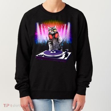 DJ Cat Turntable Mixer Women's Sweatshirt