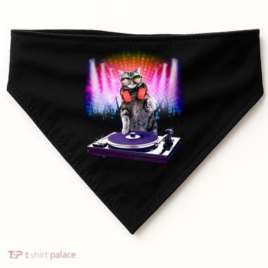 DJ Cat Turntable Mixer USA-Made Doggie Bandana