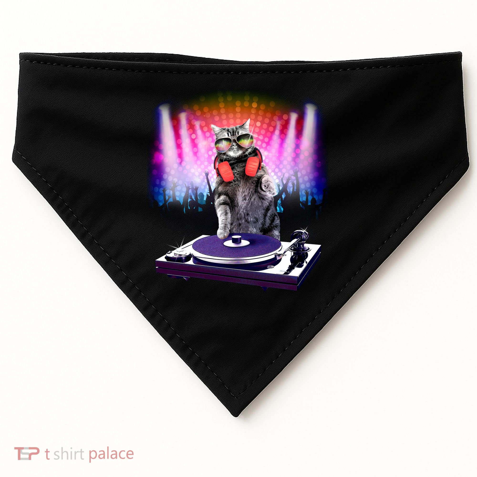 DJ Cat Turntable Mixer USA-Made Doggie Bandana
