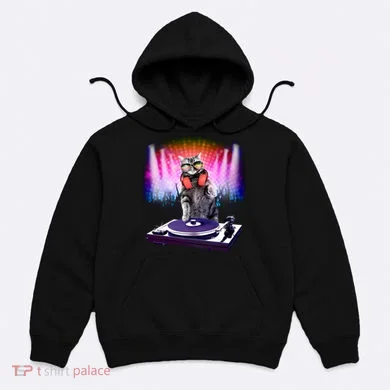 DJ Cat Turntable Mixer Hoodie