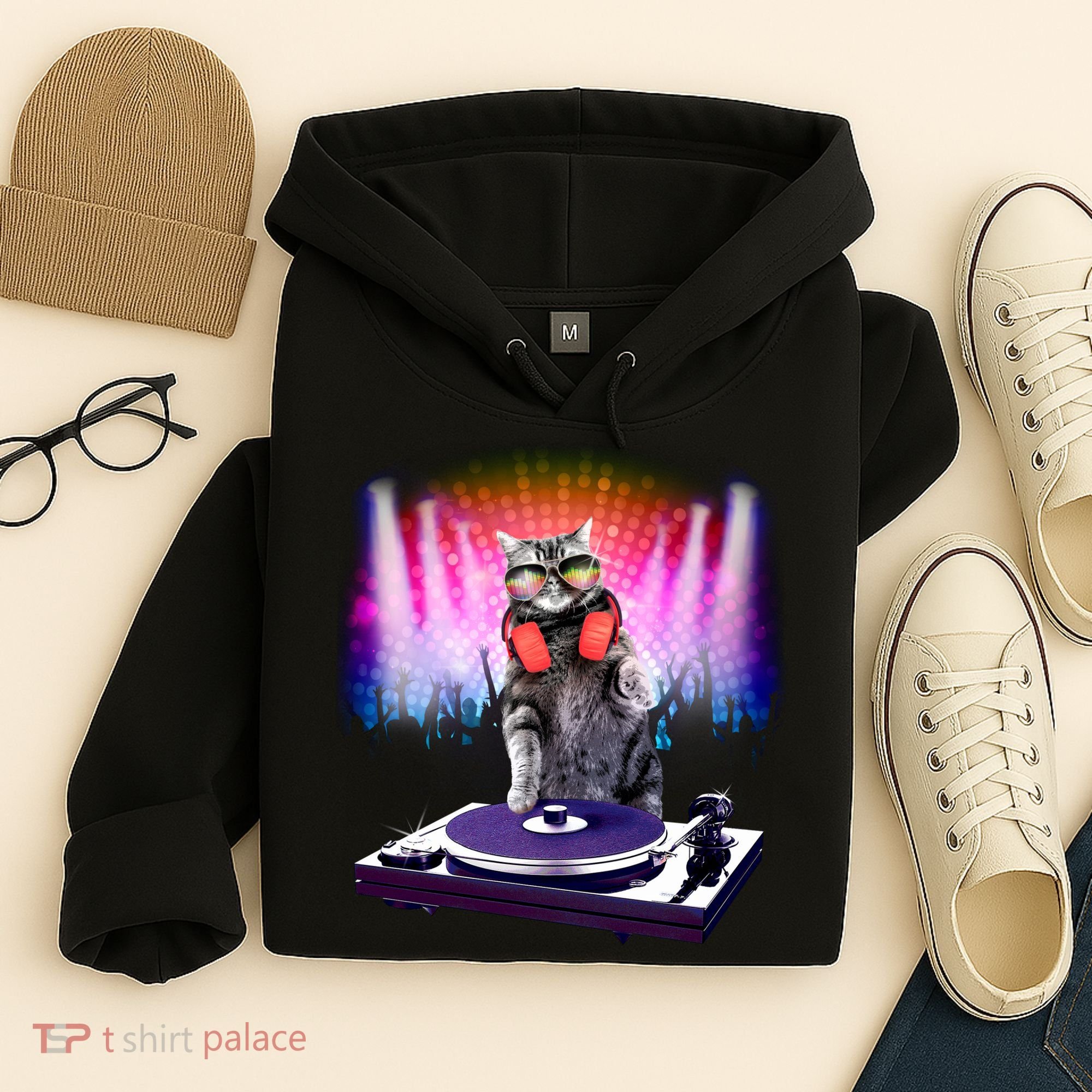 DJ Cat Turntable Mixer Hoodie