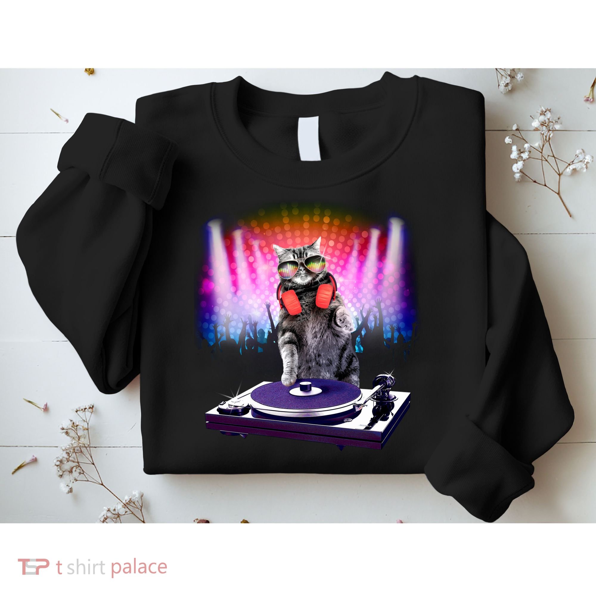 DJ Cat Turntable Mixer Sweatshirt