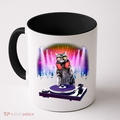 DJ Cat Turntable Mixer Coffee Mug