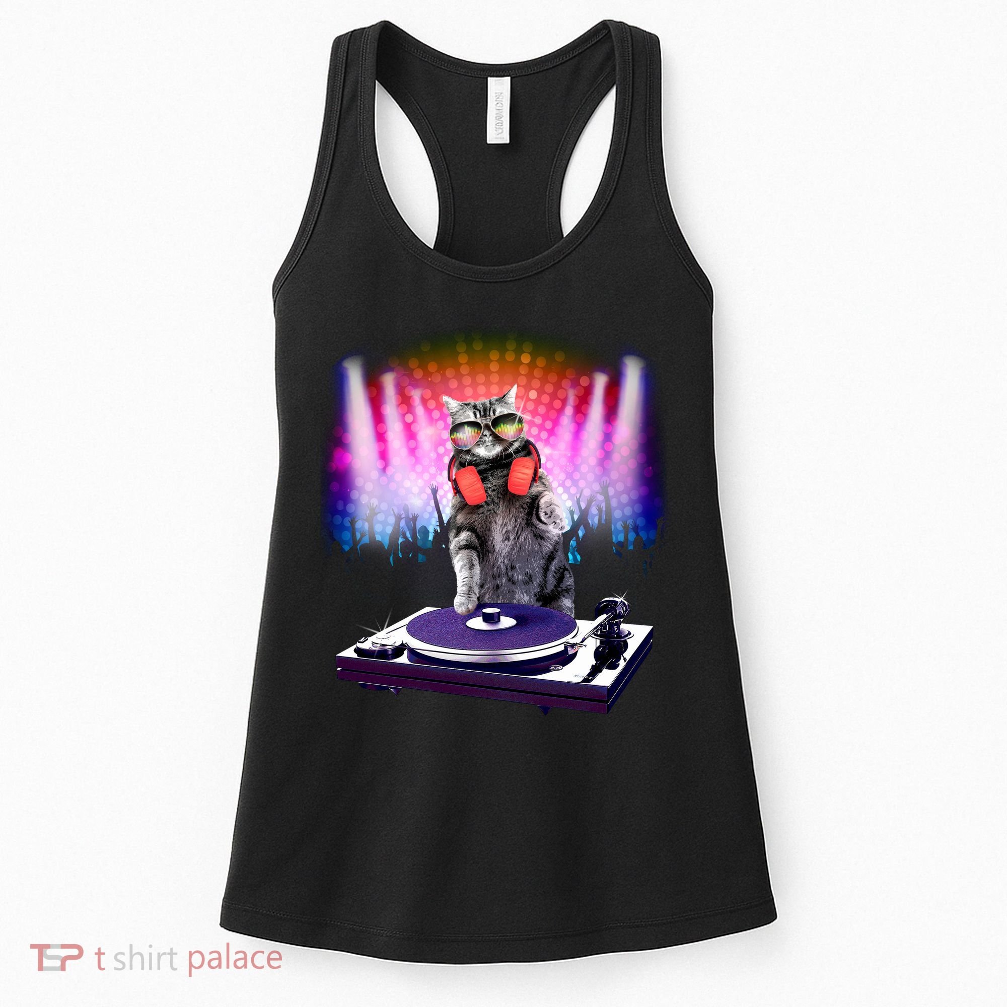 DJ Cat Turntable Mixer Women's Tank Top