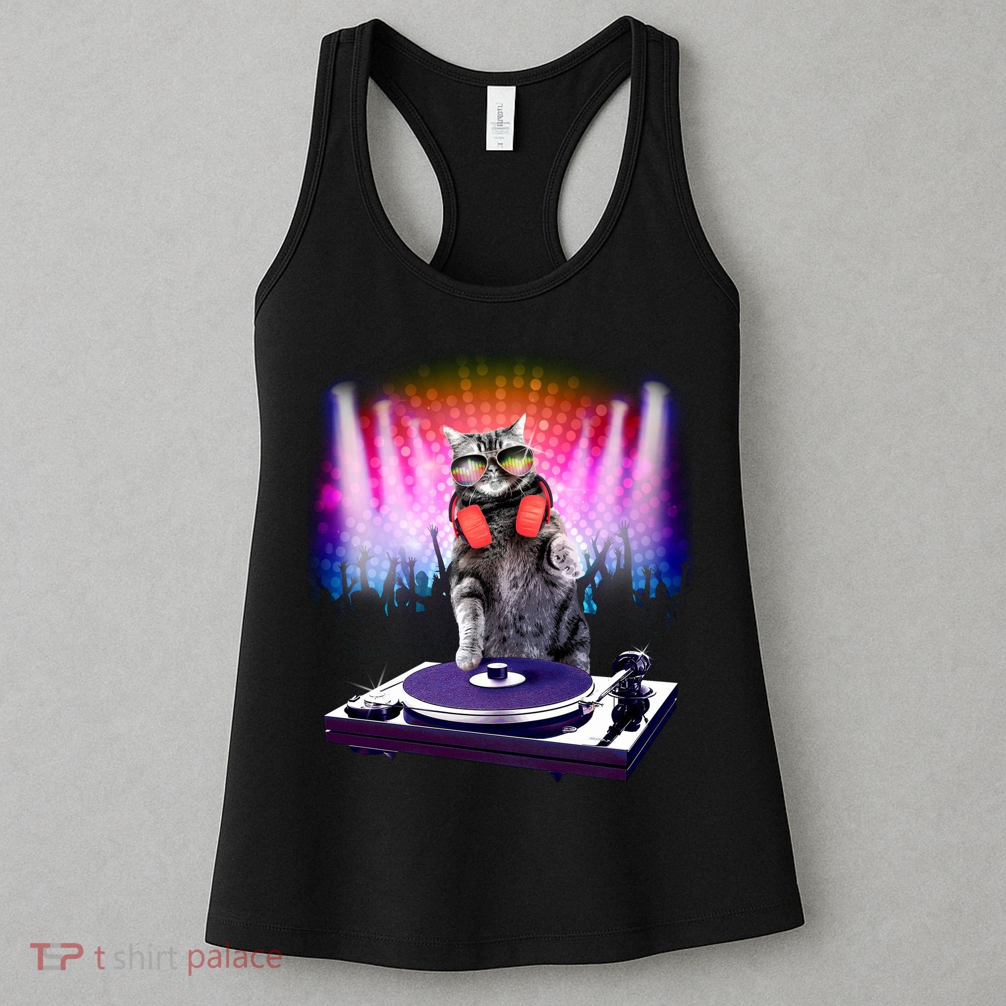 DJ Cat Turntable Mixer Women's Tank Top