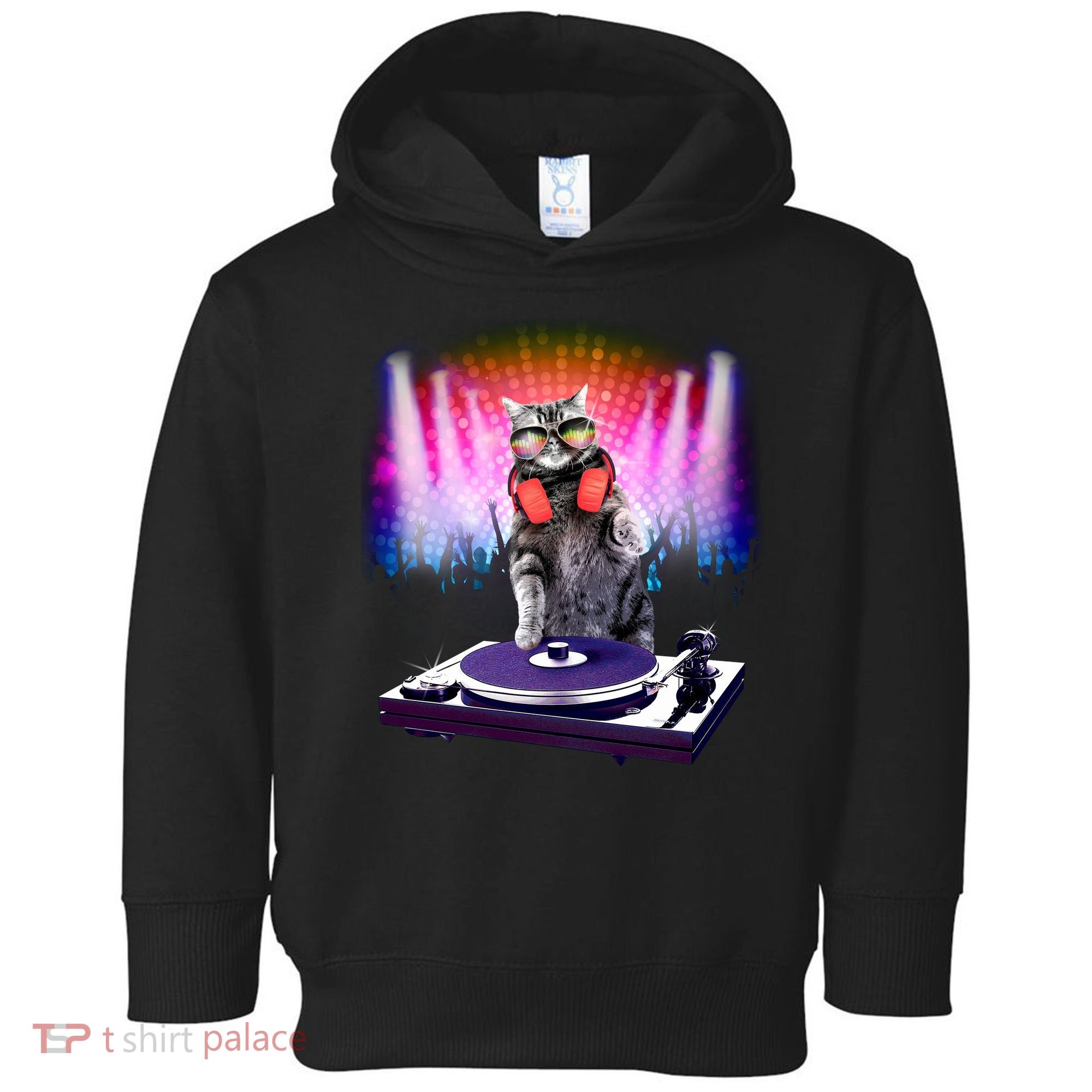 DJ Cat Turntable Mixer Toddler Hoodie