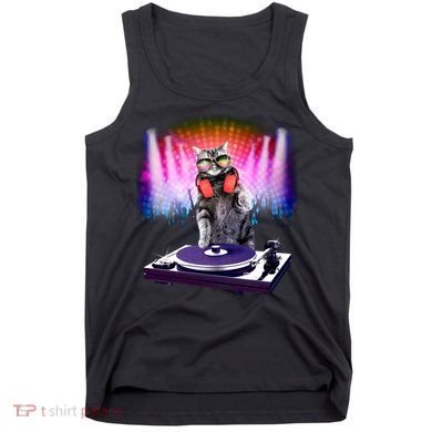DJ Cat Turntable Mixer Tank Top