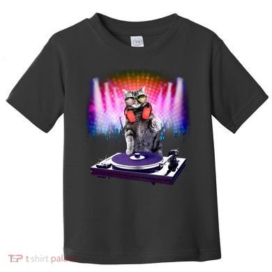 DJ Cat Turntable Mixer Toddler T-Shirt