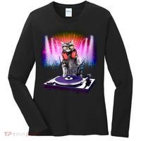 DJ Cat Turntable Mixer Women's Long Sleeve Shirt thumb 0