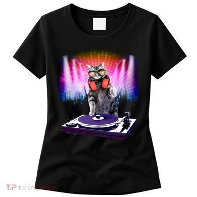 DJ Cat Turntable Mixer Women's T-Shirt