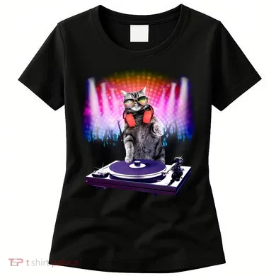DJ Cat Turntable Mixer Women's T-Shirt