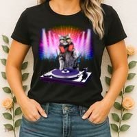 DJ Cat Turntable Mixer Women's T-Shirt thumb 2