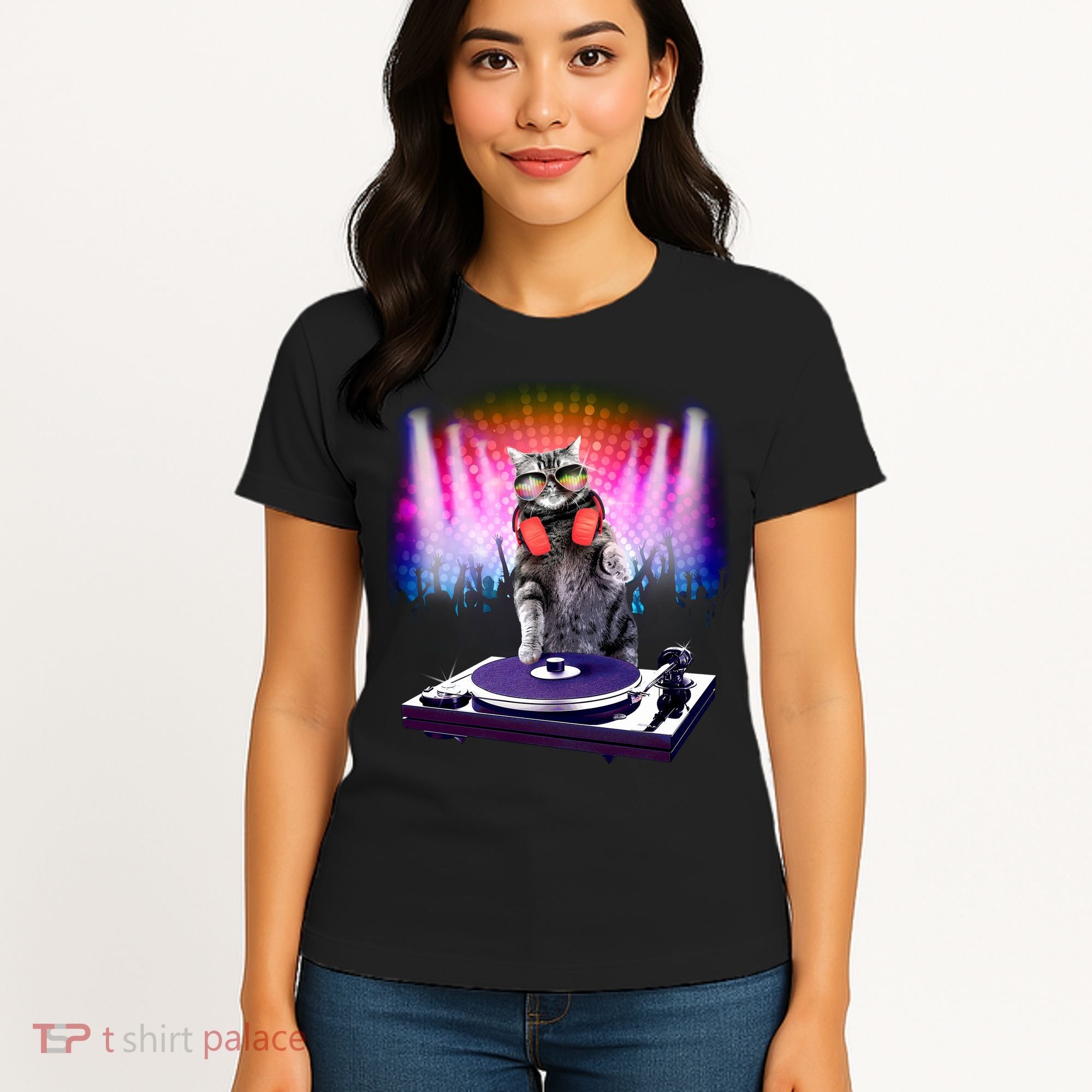DJ Cat Turntable Mixer Women's T-Shirt