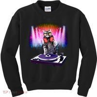 DJ Cat Turntable Mixer Kids Sweatshirt thumb 0