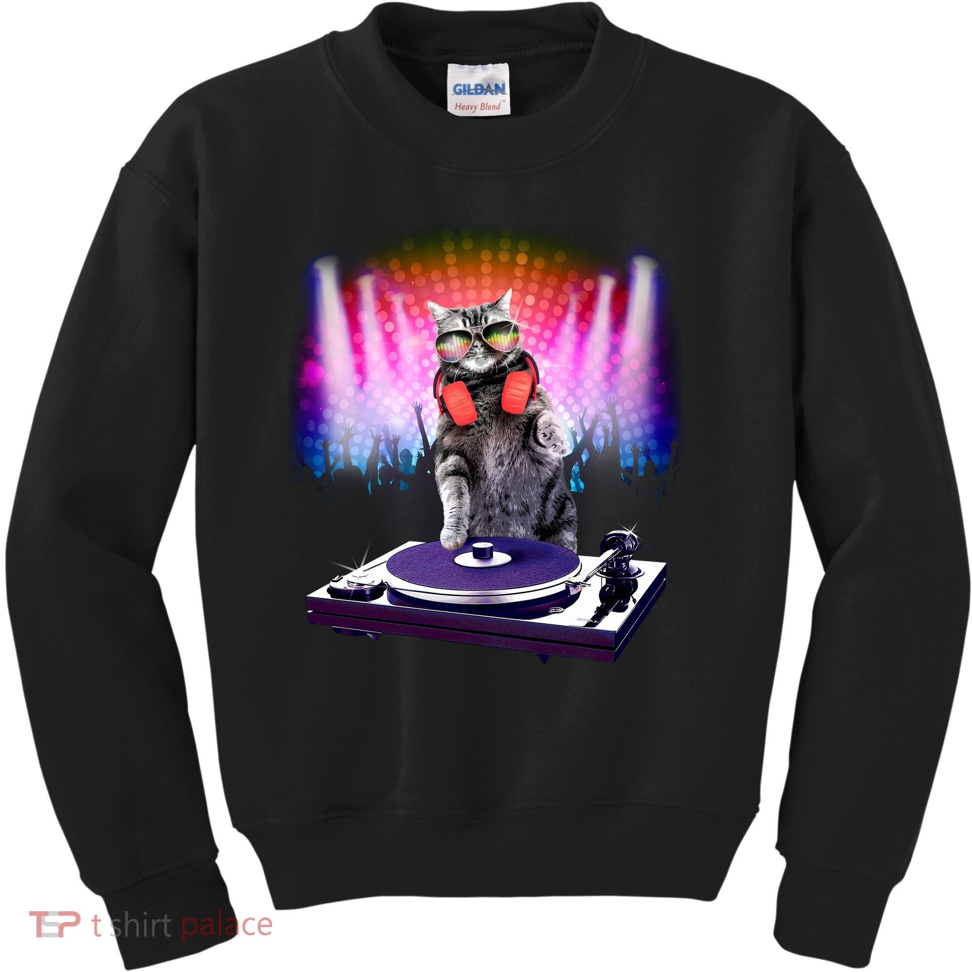 DJ Cat Turntable Mixer Kids Sweatshirt