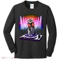 DJ Cat Turntable Mixer Kids Long Sleeve Shirt thumb 0