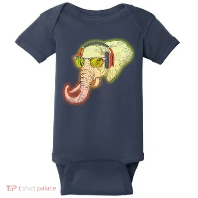 DJ Elephant Baby Bodysuit