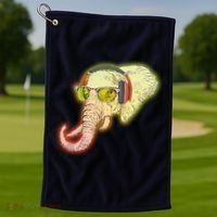 DJ Elephant Golf Towel thumb 1