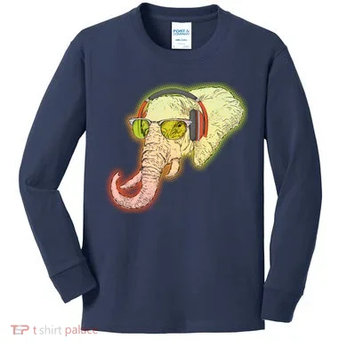 DJ Elephant Kids Long Sleeve Shirt