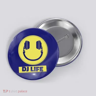 Dj Life Smiley Face Button