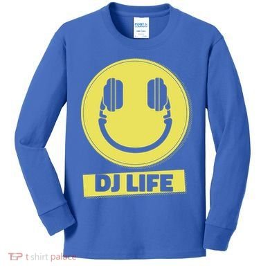 Dj Life Smiley Face Kids Long Sleeve Shirt