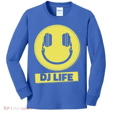 Dj Life Smiley Face Kids Long Sleeve Shirt