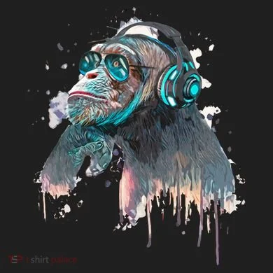 DJ Monkey Thinker Hipster 7 Panel Mesh Trucker Snapback Hat