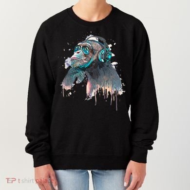 DJ Monkey Thinker Hipster Women's Sweatshirt