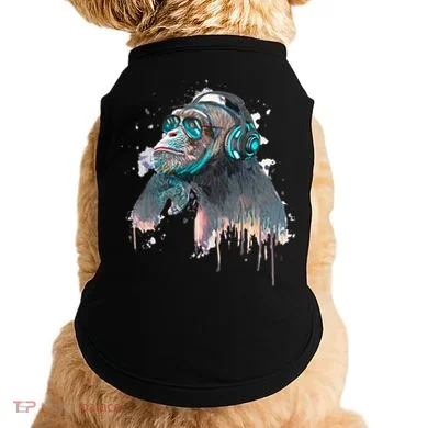 DJ Monkey Thinker Hipster Doggie Tank