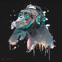 DJ Monkey Thinker Hipster Doggie Tank thumb 4