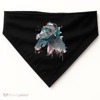 DJ Monkey Thinker Hipster USA-Made Doggie Bandana thumb 0