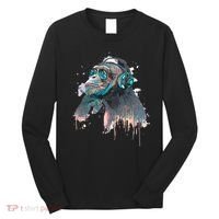 DJ Monkey Thinker Hipster Long Sleeve Shirt thumb 0