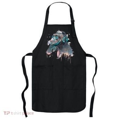 DJ Monkey Thinker Hipster Apron