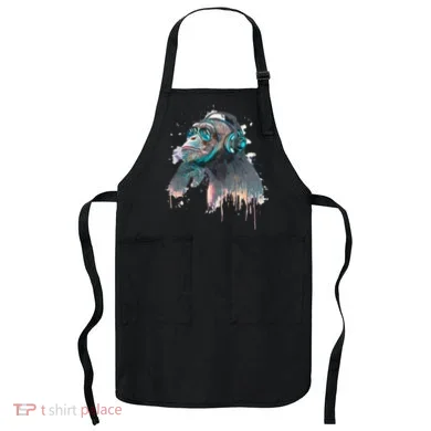 DJ Monkey Thinker Hipster Apron