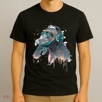 DJ Monkey Thinker Hipster T-Shirt thumb 3