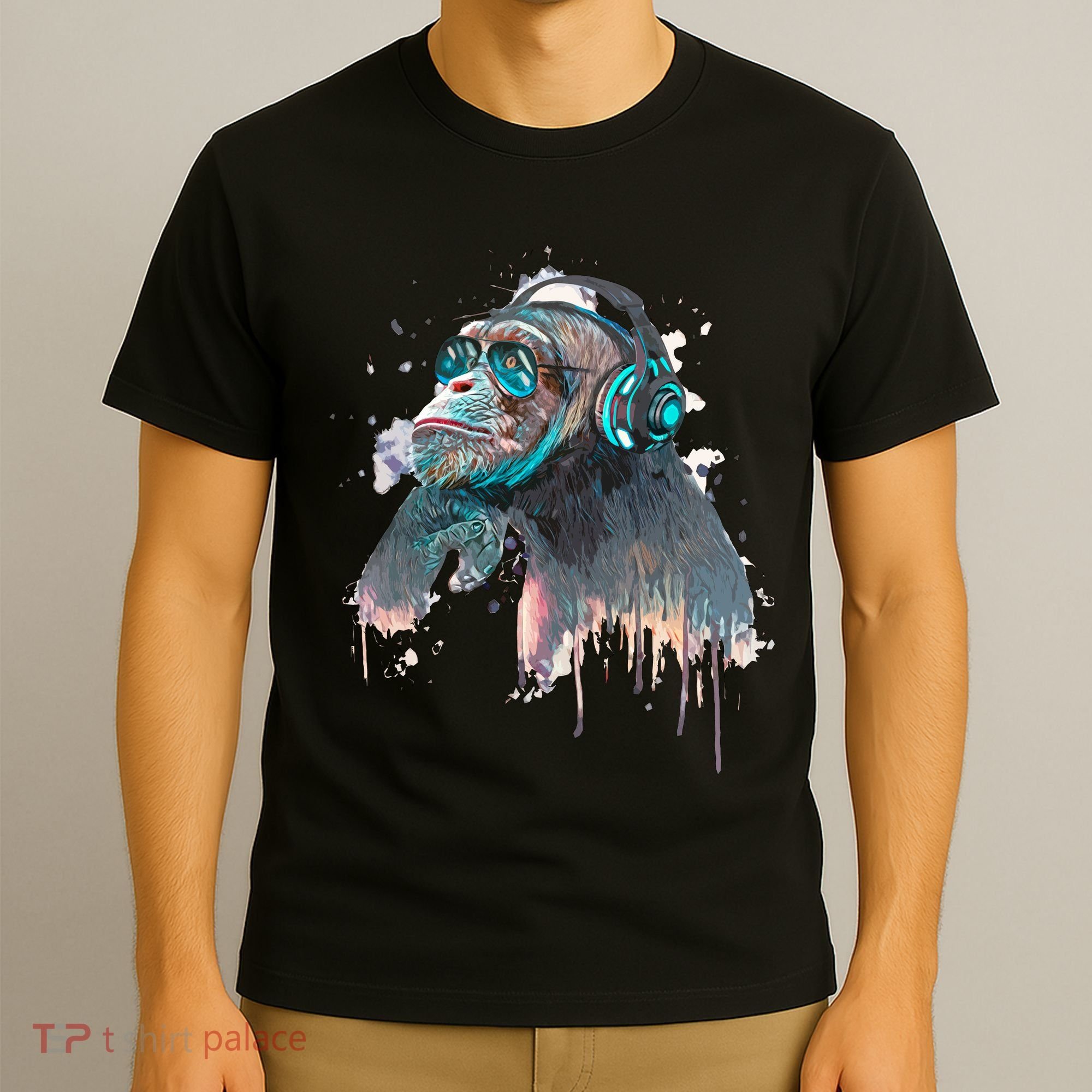 DJ Monkey Thinker Hipster T-Shirt