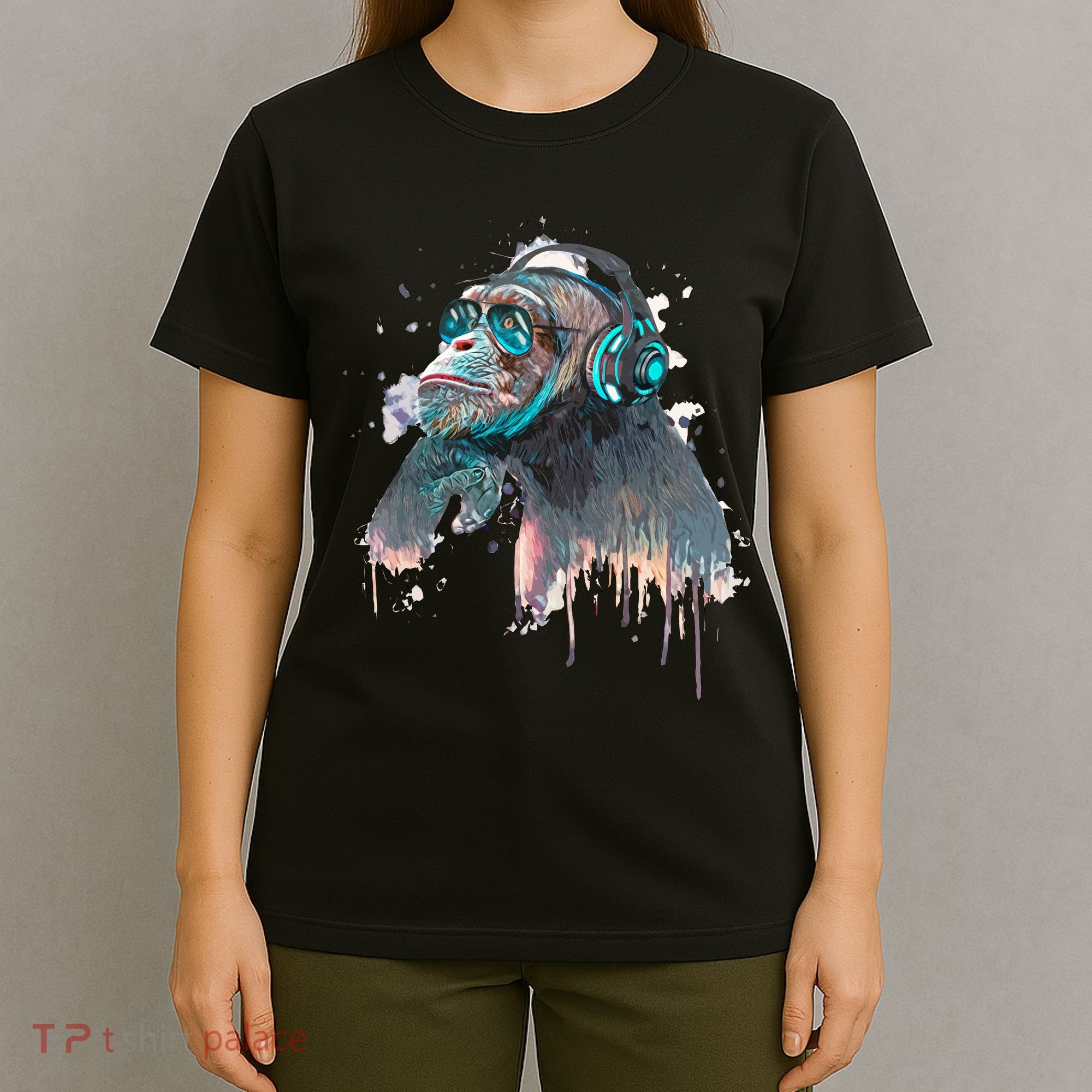 DJ Monkey Thinker Hipster T-Shirt