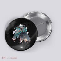 DJ Monkey Thinker Hipster Button thumb 0