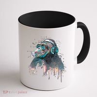 DJ Monkey Thinker Hipster Coffee Mug thumb 1
