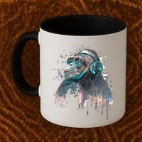 DJ Monkey Thinker Hipster Coffee Mug thumb 2