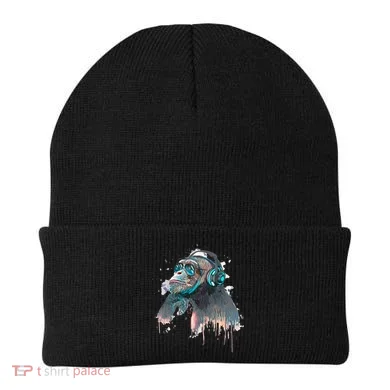 DJ Monkey Thinker Hipster Beanie