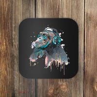DJ Monkey Thinker Hipster Coaster thumb 0