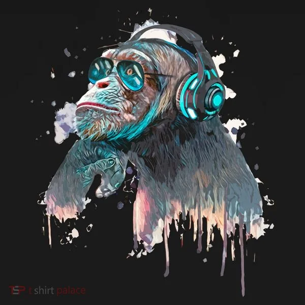 DJ Monkey Thinker Hipster Polo