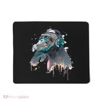 DJ Monkey Thinker Hipster Mousepad thumb 0