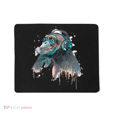 DJ Monkey Thinker Hipster Mousepad