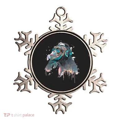 DJ Monkey Thinker Hipster Ornament