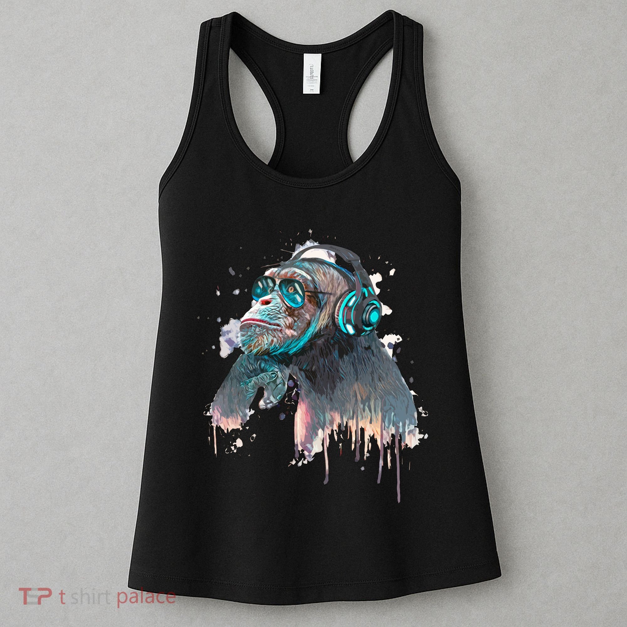 DJ Monkey Thinker Hipster Women's Tank Top