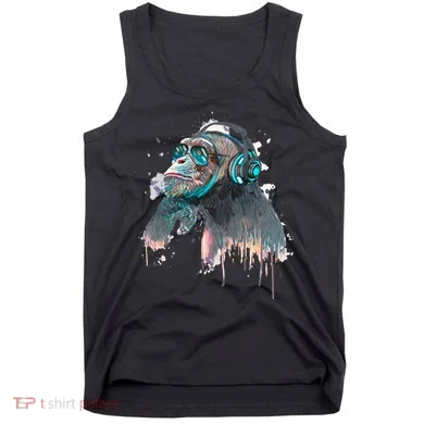 DJ Monkey Thinker Hipster Tank Top