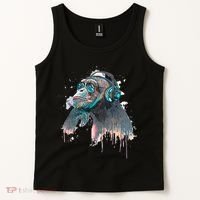 DJ Monkey Thinker Hipster Tank Top thumb 2