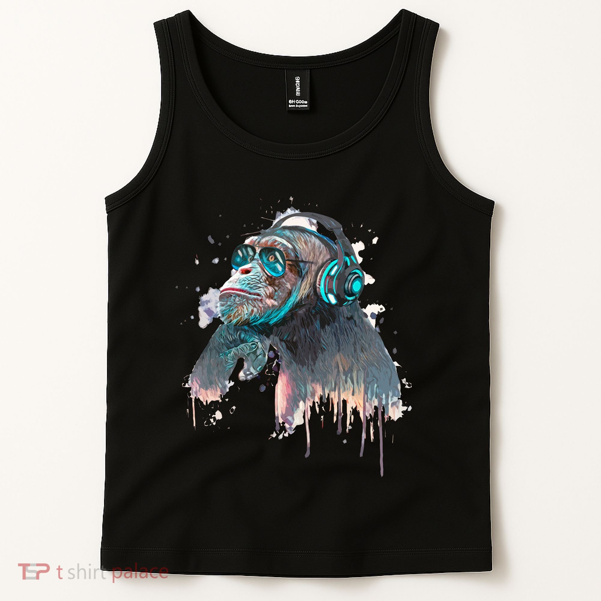 DJ Monkey Thinker Hipster Tank Top